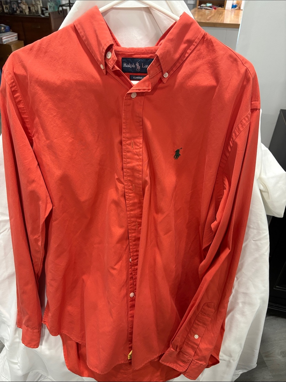 Ralph Lauren Men’s Button-Down Shirt in Bright Coral